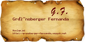 Grünsberger Fernanda névjegykártya